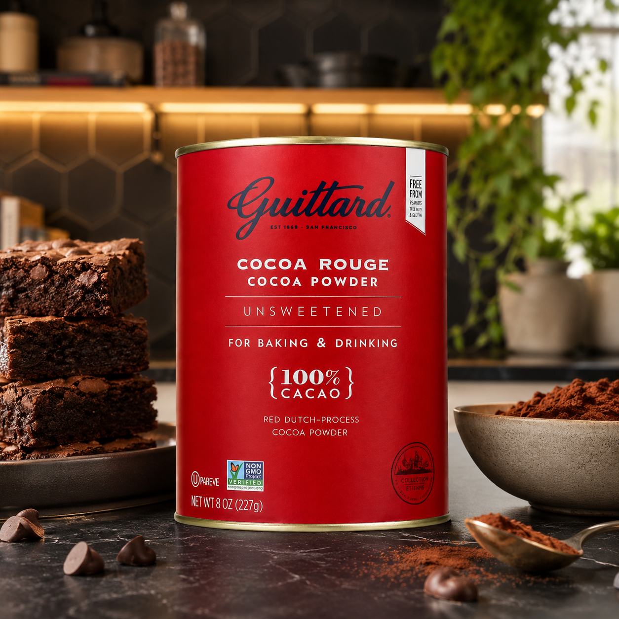 Guittard Rouge Red Dutch Process Cocoa Powder Unsweetened Two 8oz Cans