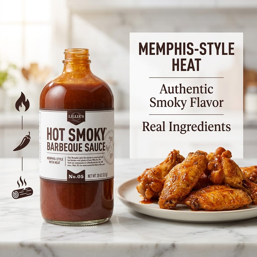 Lillie's Q Hot Smoky Barbecue Sauce, 21 oz (Pack of 2) Lillie's Q