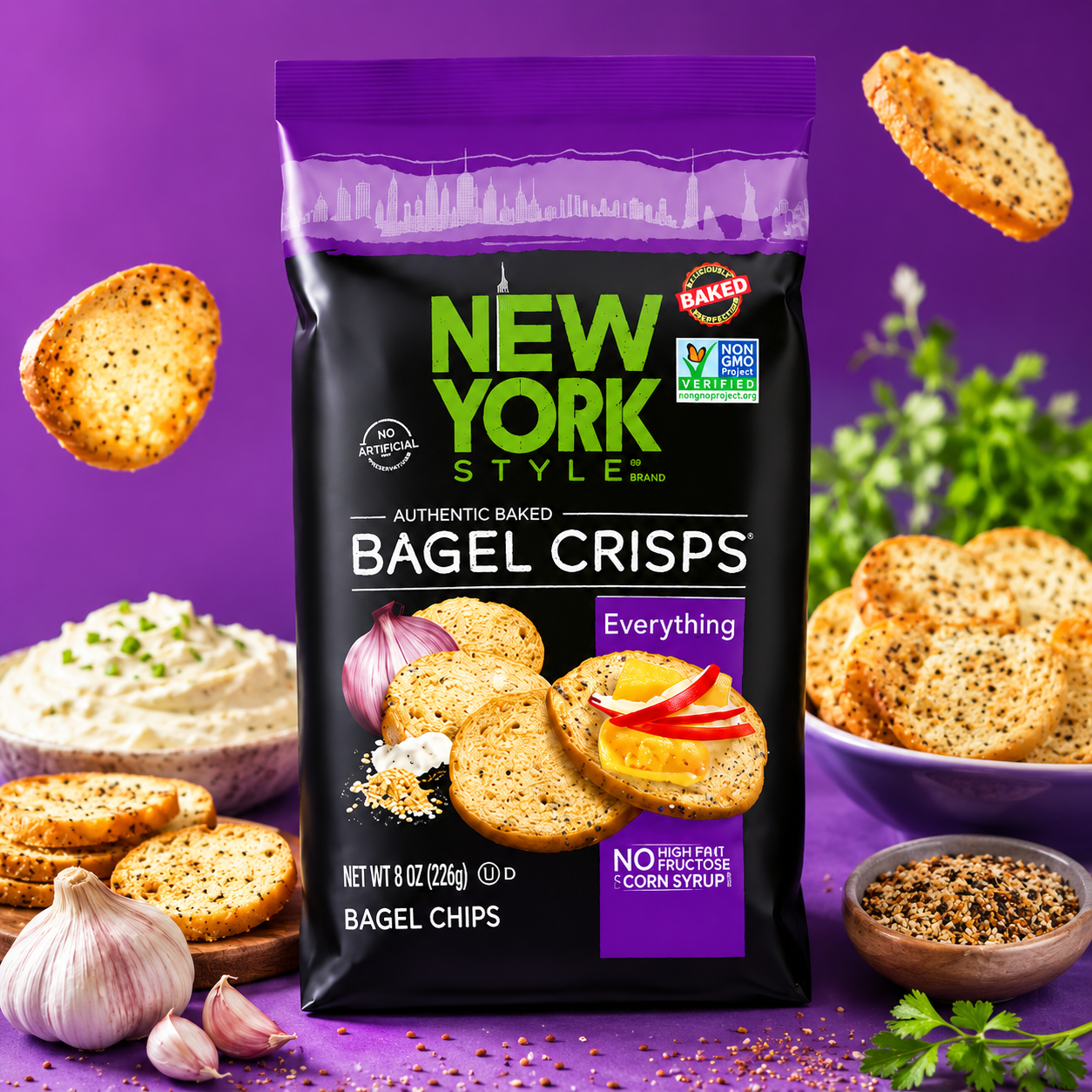 New York Style Bagel Crisps Everything 6 Ounce (Pack of 3)