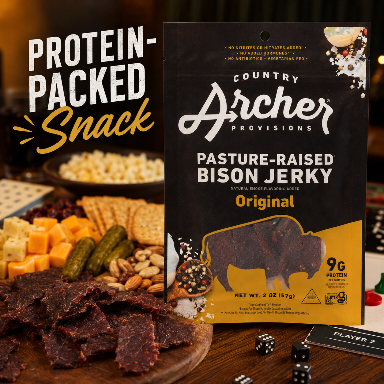 Country Archer, Jerky Bison OrigInchal, 2 Ounce