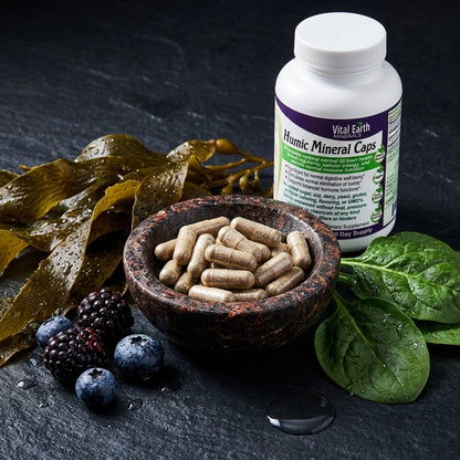 Vital Earth Minerals Humic Minerals Capsules, 70+ Trace Minerals, 120 Count Vital Earth Minerals