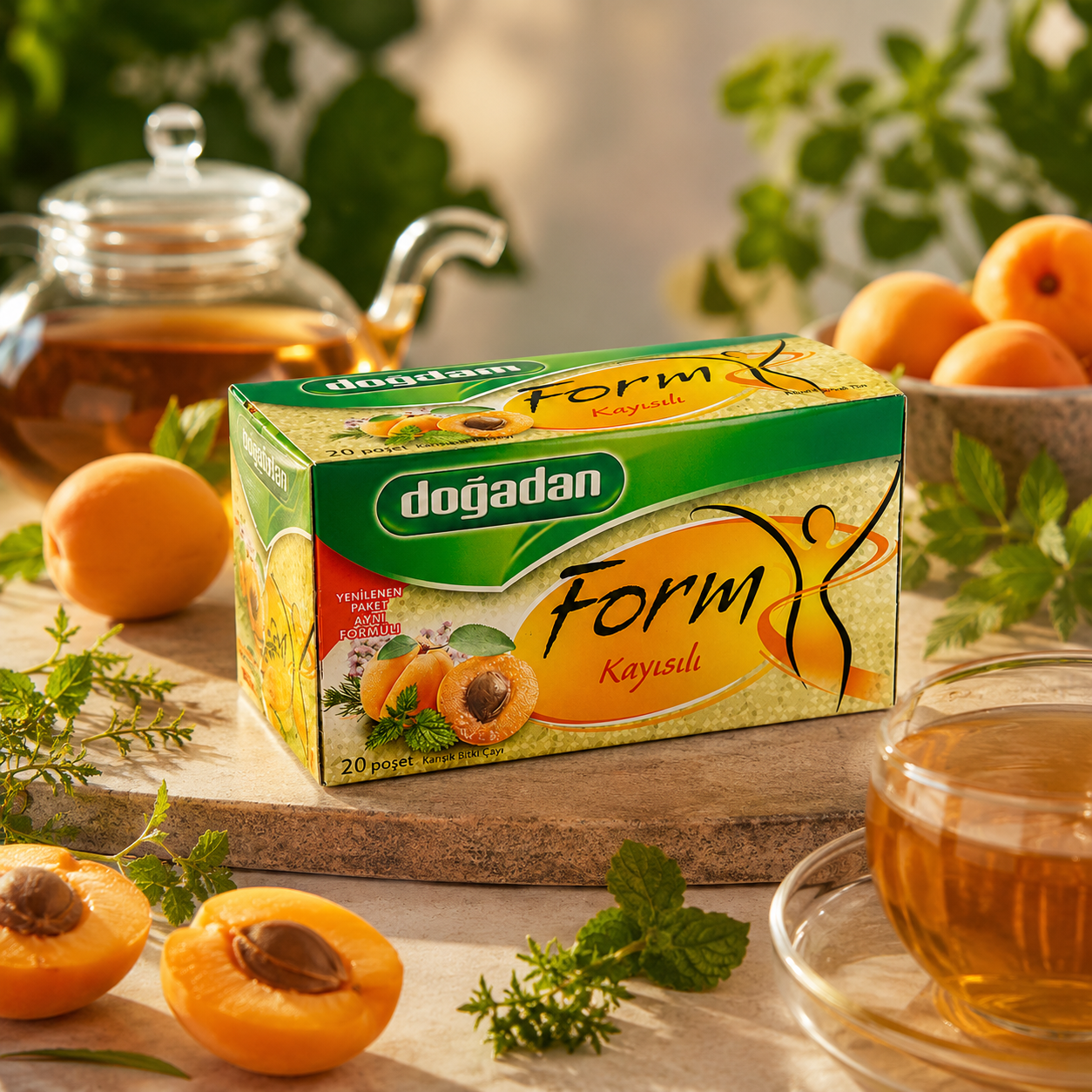 Dogadan Form Mixed Herbal Tea with Apricots 20 Tea Bags (Pack of 3)