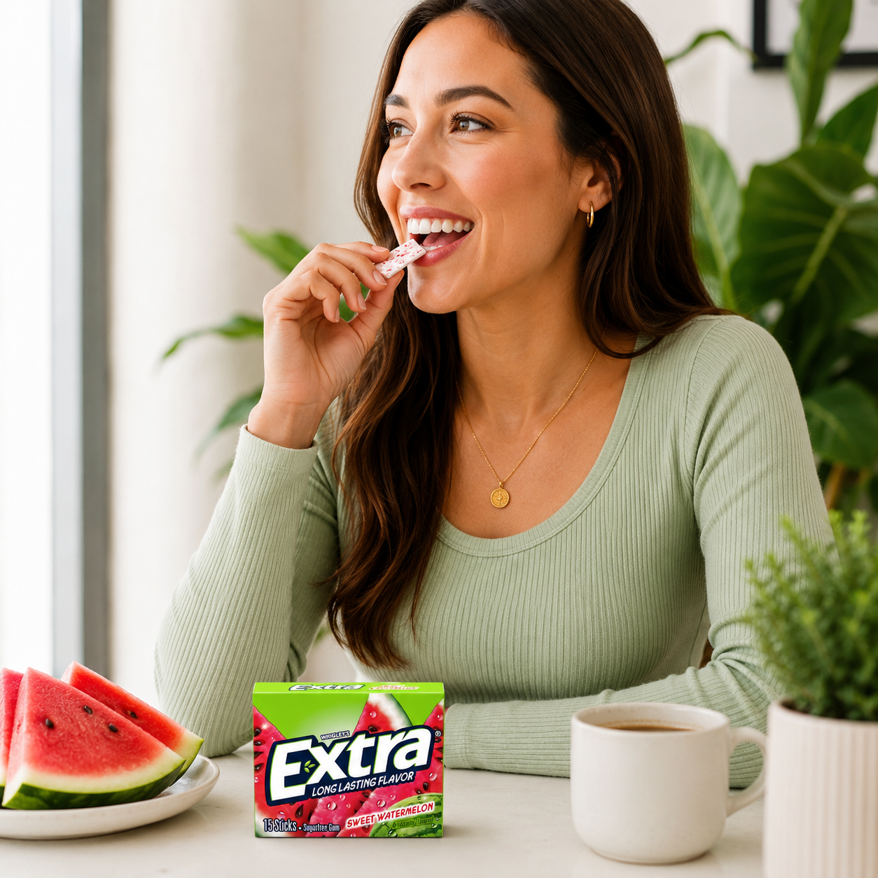 Extra Fruit Sensation Sweet Watermelon Flavor Chewing Gum 15 Pieces