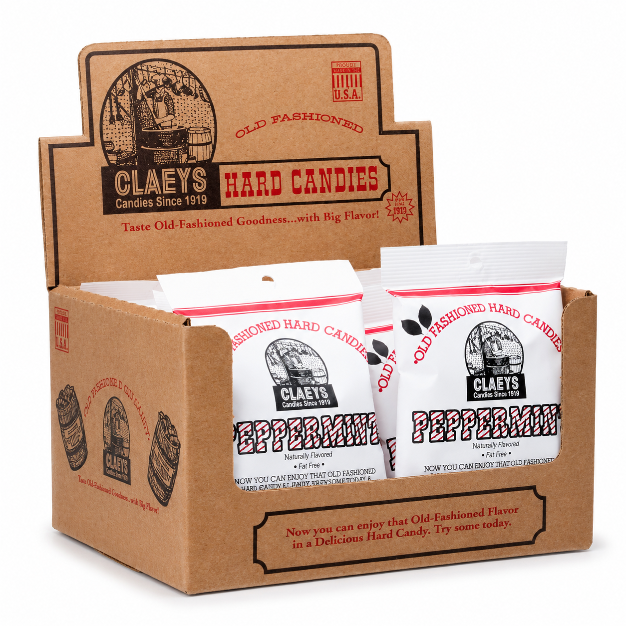 Claey's Natural Peppermint Candy, 6 oz (Pack of 6)