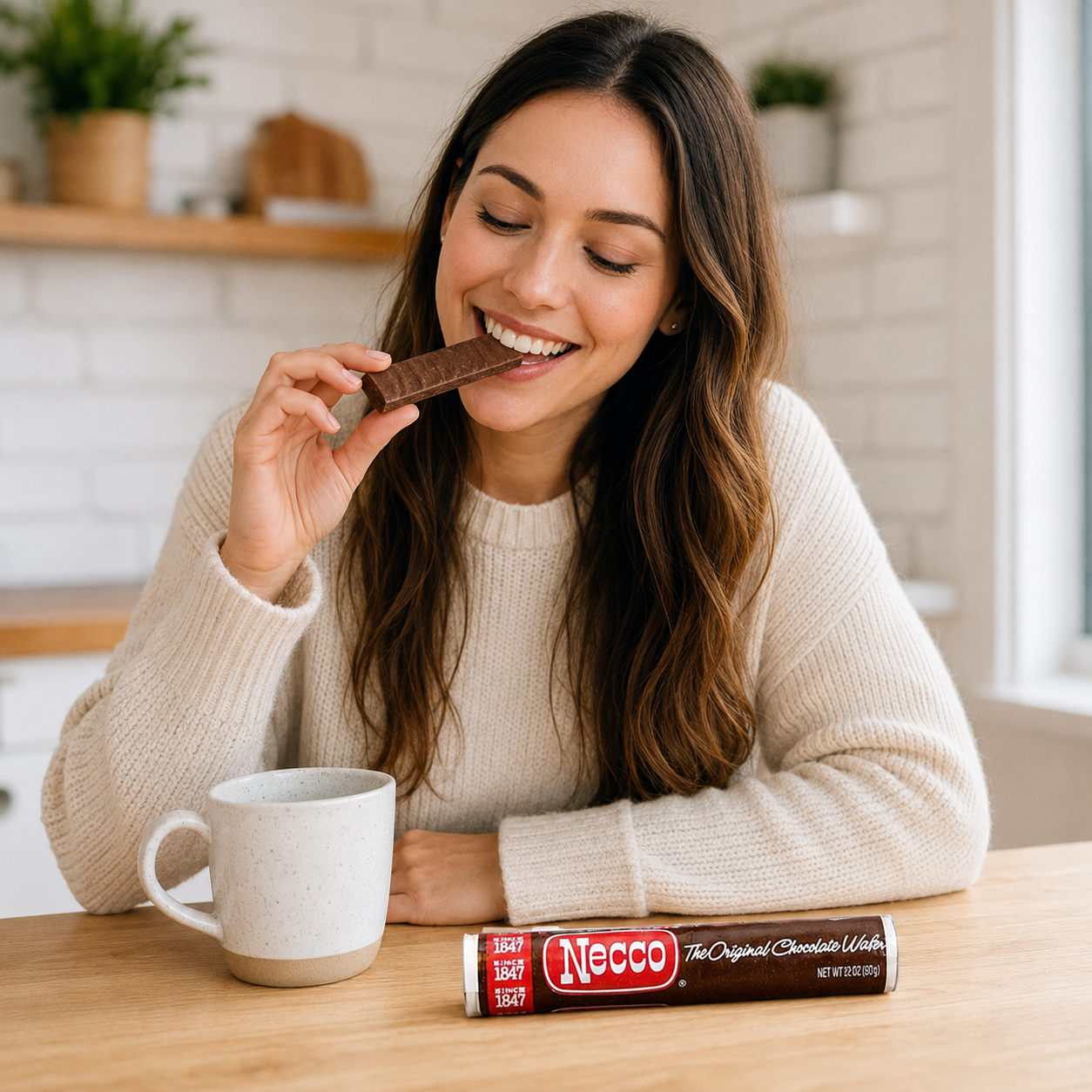 Necco Wafers Original Chocolate Flavored Hard Candy Rolls 2 oz