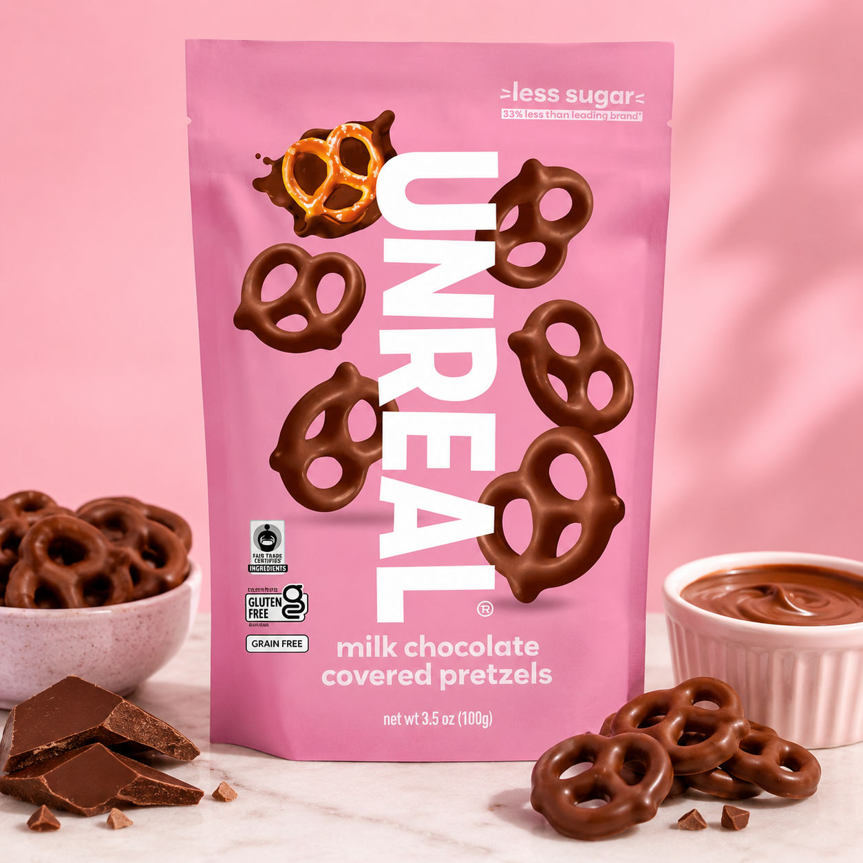 Unreal Pretzels Milk Chocolate, 3.5 oz