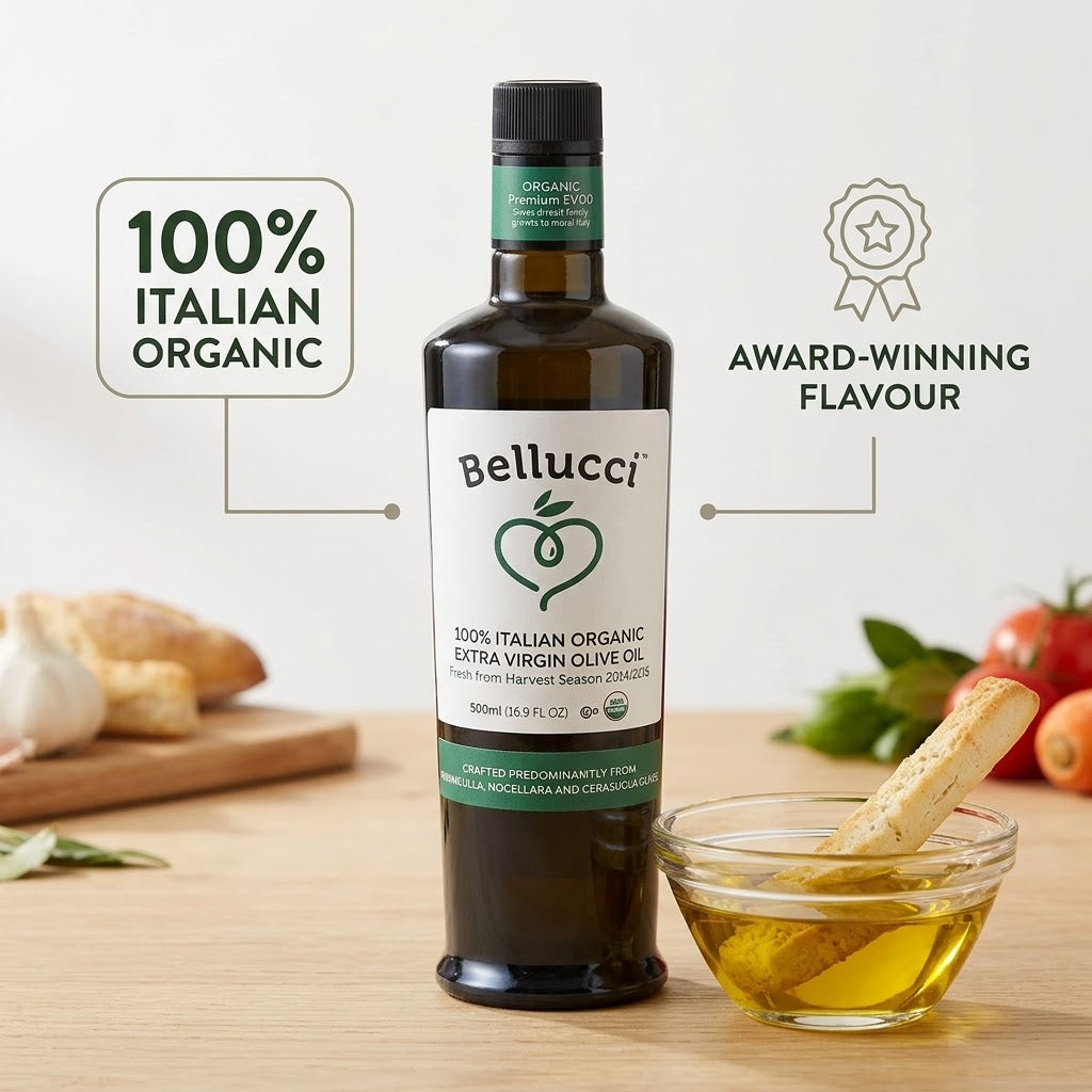 Bellucci Premium Olive Oil, Extra Virgin Organic, 16.9 fl oz Bellucci