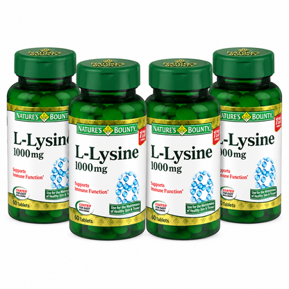Nature's Bounty L-Lysine 1000 mg Tablets, 60 Count (Pack of 4) Nature's Bounty