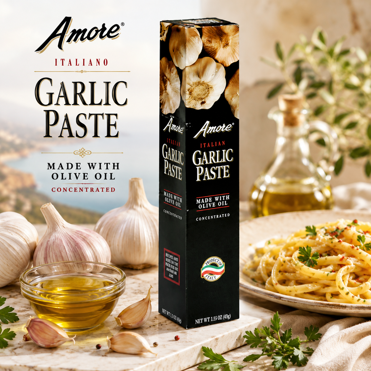 Amore Garlic Paste 3.2-oz Tubes