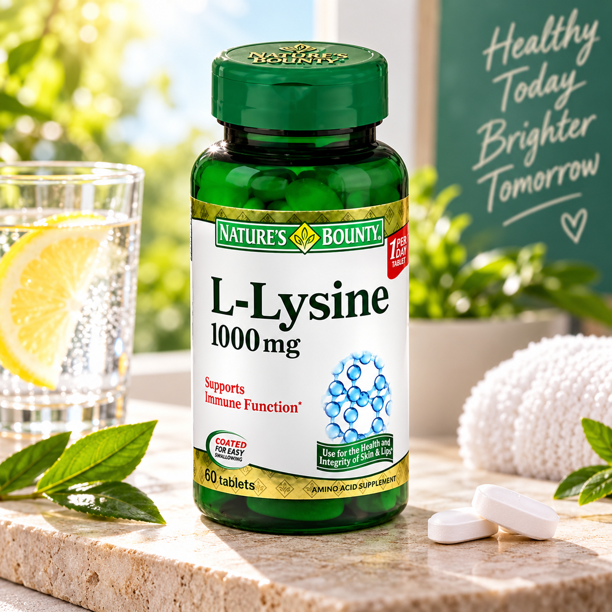 Nature's Bounty L-Lysine 1000 mg Tablets, 60 Count (Pack of 4) Nature's Bounty