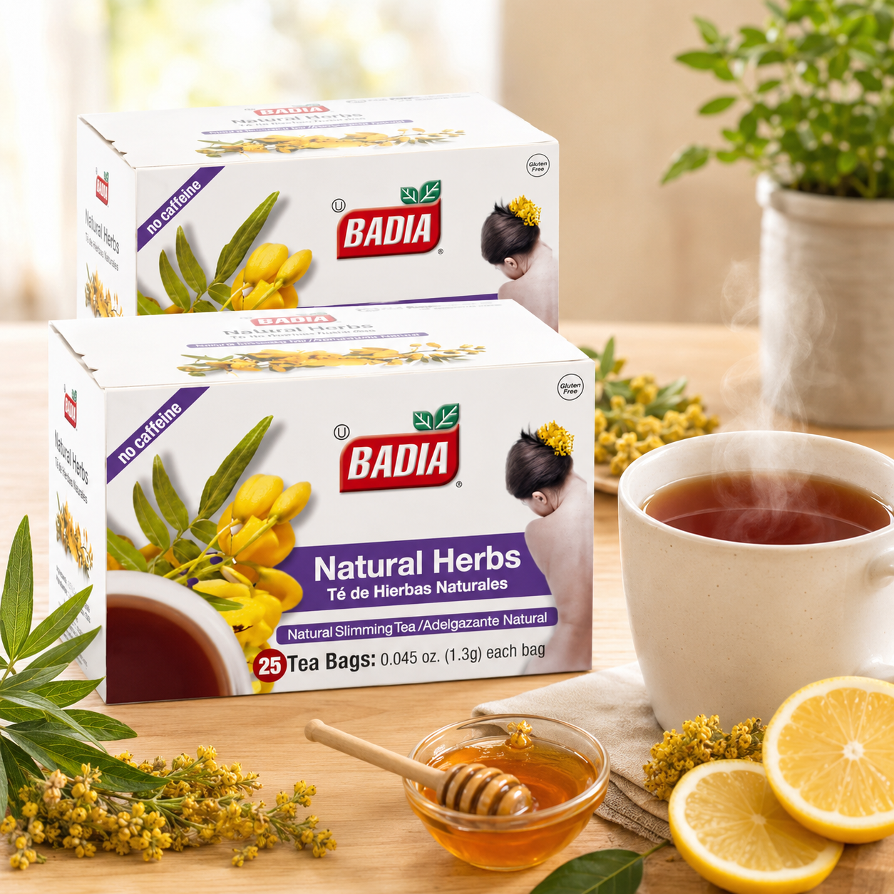 Badia Tea Bag,Natural Herbs 25 Tea Bags (Pack of 2)