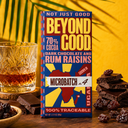 Beyond Good 70% Rum Raisins Microbatch Chocolate Bar, 2.12 Ounce