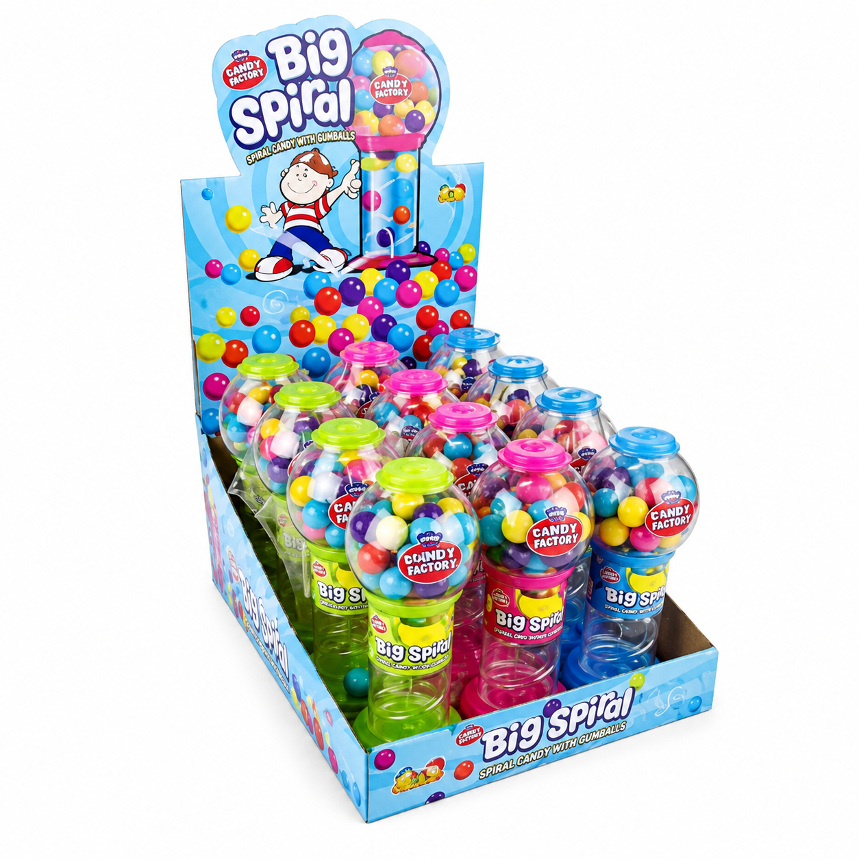 All City Candy Dubble Bubble Big Spiral Mini Gumball Dispenser Variety Pack 12 ct