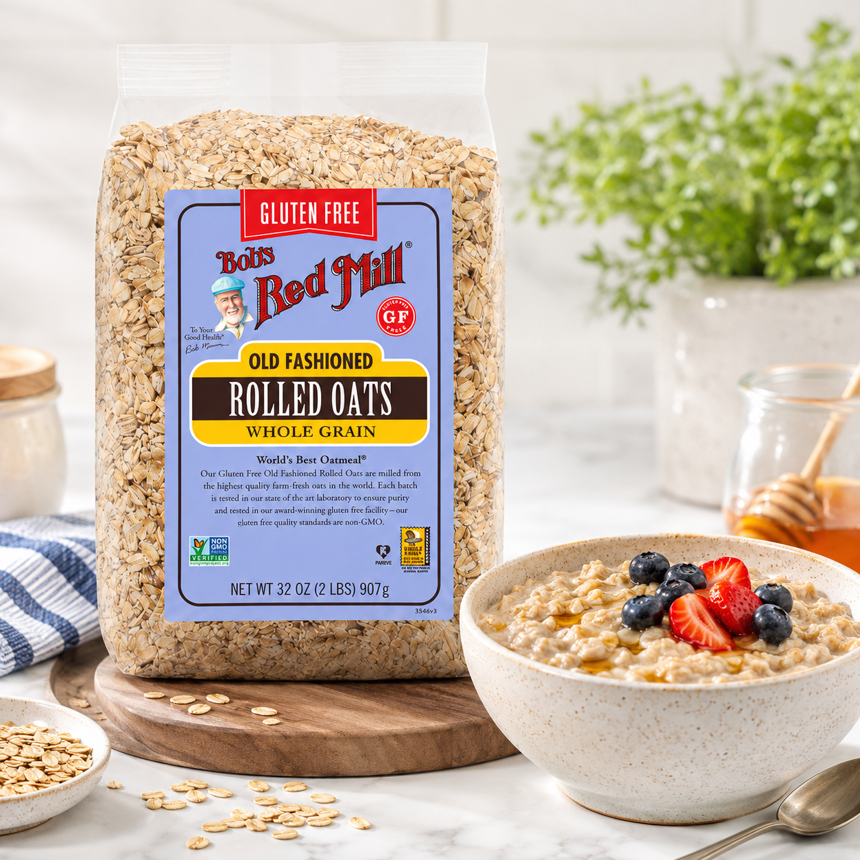 Bob's Red Mill Gluten Free Old Fashion Rolled Oats, 32-ounce (Pack of 4)