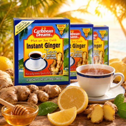 Caribbean Dreams Ginger Tea Instant Unsweetened 14 Sachets