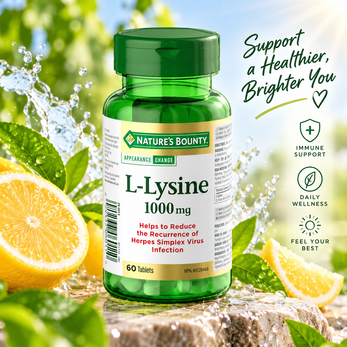 Nature's Bounty L-Lysine - 1000 mg - 60 Tablets Nature's Bounty