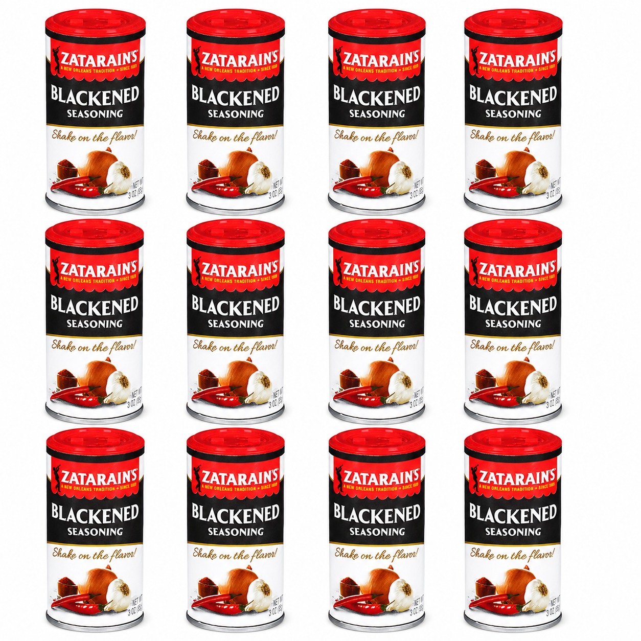 Zatarains Blackened Seasoning . shaker can 12 per case 3 oz
