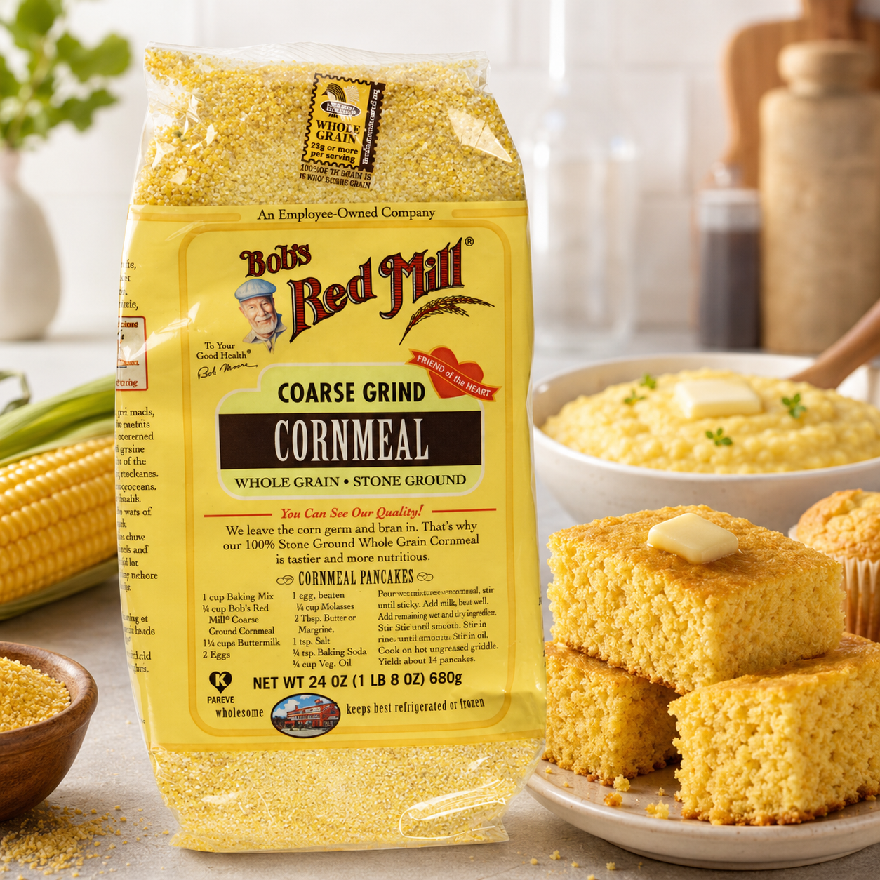 Bob's Red Mill Cornmeal Coarse Grind 24.0 OZ (Pack of 2)