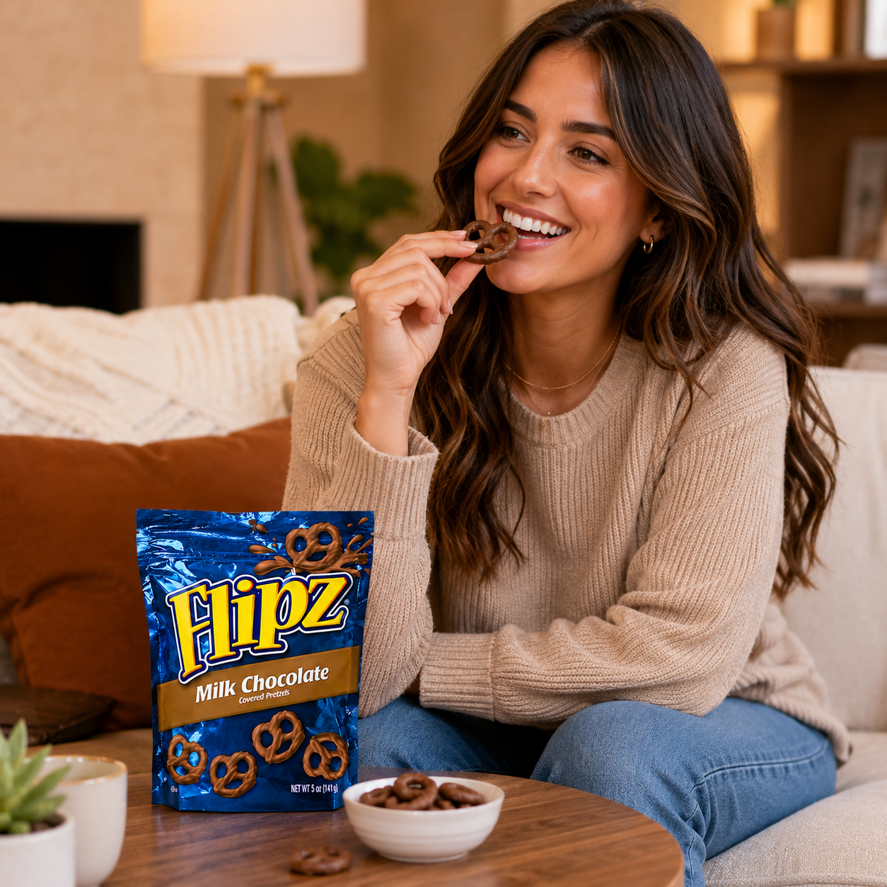 Flipz, Milk Chocolate Covered Pretzels, 5oz Bag Bag (Pack of 4)