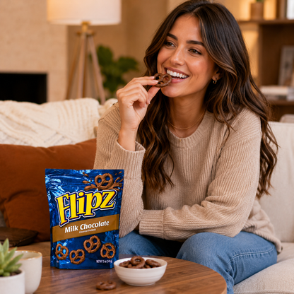 Flipz, Milk Chocolate Covered Pretzels, 5oz Bag Bag (Pack of 4)