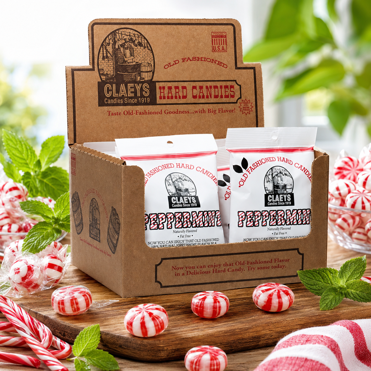 Claey's Natural Peppermint Candy, 6 oz (Pack of 6)