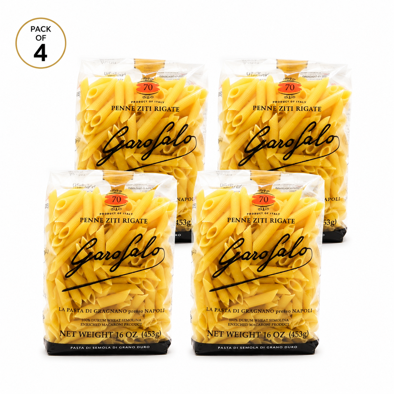 GAROFALO Premium Durum Wheat Semolina Penne Rigate Pasta Italian Made Bronze-Drawn Al-Dente One-Ingredient Pasta