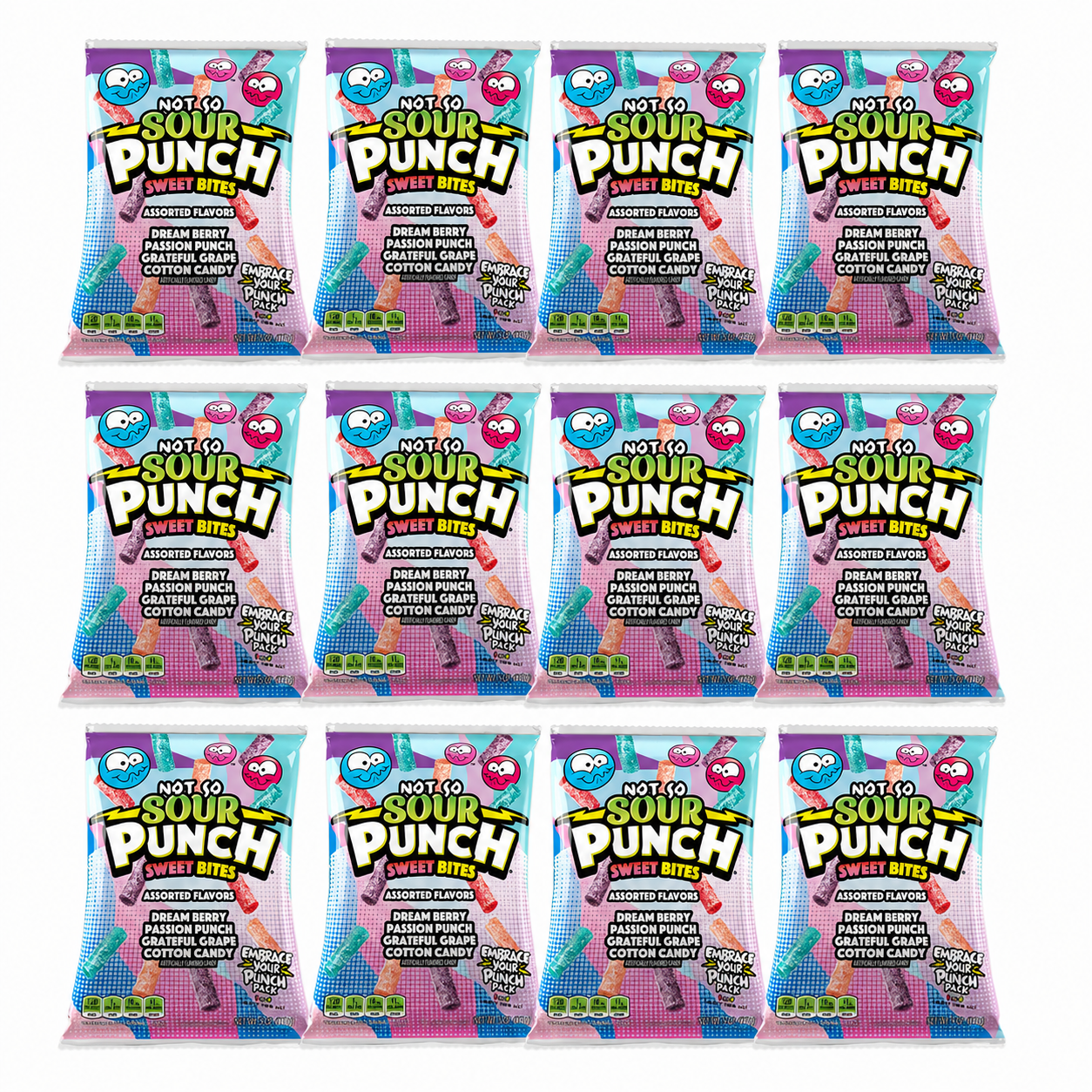 Sour Punch Sweet Bites Assorted Flavors Cotton Candy 5 oz