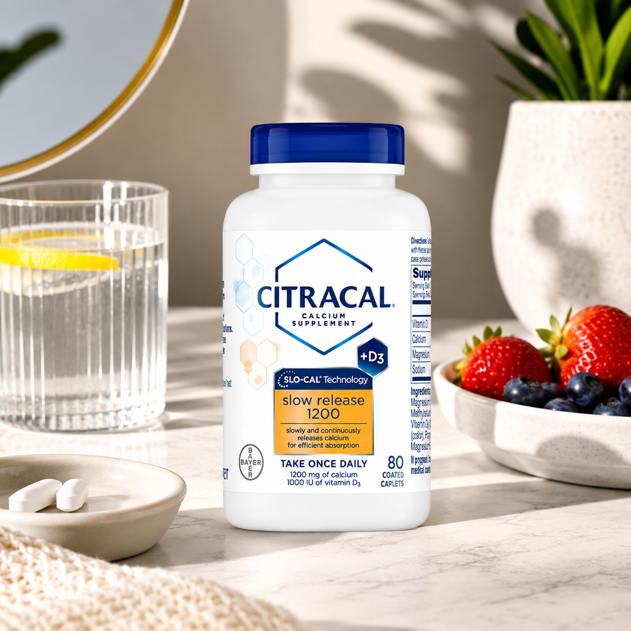 Citracal Calcium + D Slow Release 1200 Tablets 80 Tablets (Pack of 4)