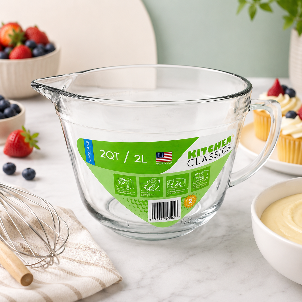 Kitchen Classics 2 Quart Batter Bowl, Mix and Measure