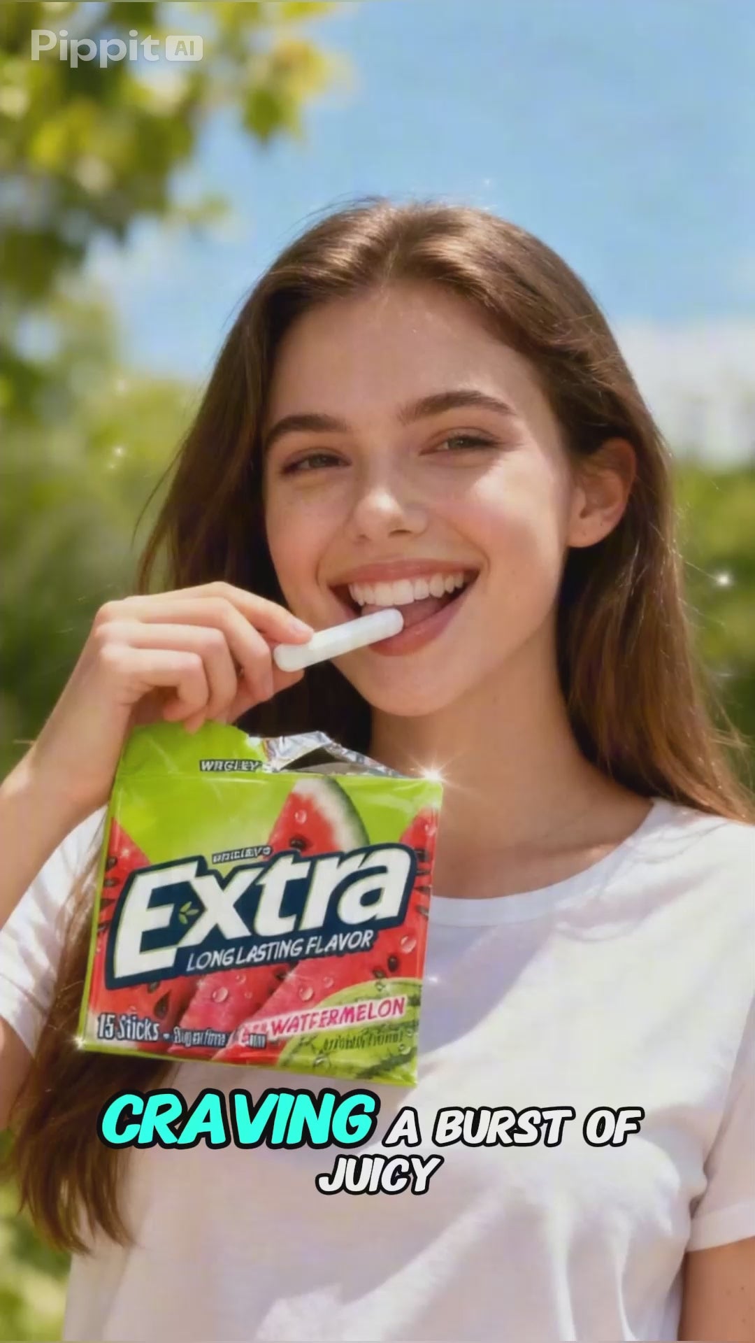 Extra Fruit Sensation Sweet Watermelon Flavor Chewing Gum 15 Pieces