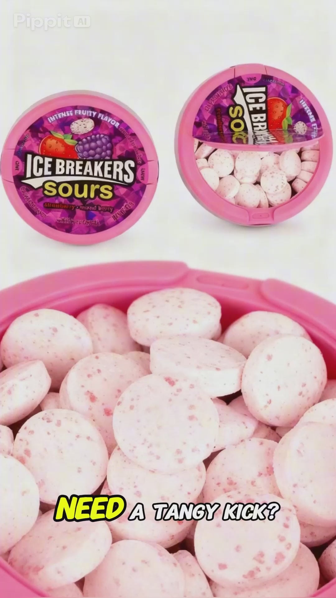 HERSHEY'S Ice Breakers Sours Strawberry-Mixed Berry Chewing Gum Containers 1.5 oz