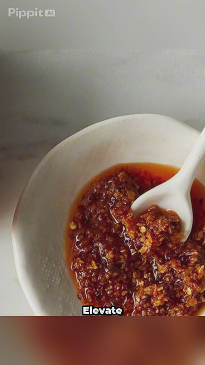 CHILE CRUNCH - Original Spicy Crunchy Condiment - All Natural Roasted Chili Peppers, Garlic & Onion Crisp Sauce - Vegan, Gluten-Free, No Preservatives - Homemade Authentic Mexican Recipe 5.5oz