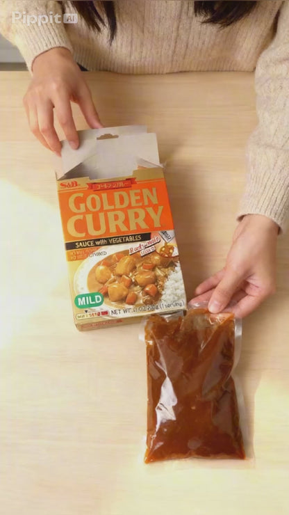 S&B Golden Curry Sauce with Vegetables Mild 8.1 oz