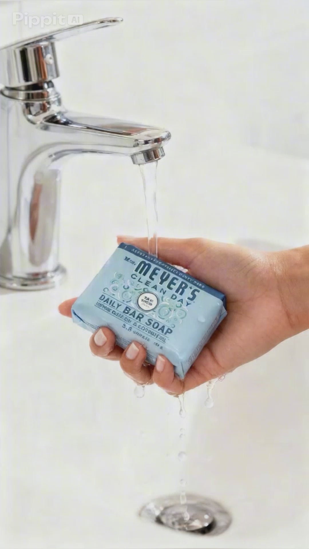 Mrs. MEYER'S Clean Day Bar Soap Rain Water Scent Made with Essential Oils Use as Body Wash or Hand Soap 5.3 oz