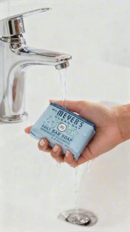 Mrs. MEYER'S Clean Day Bar Soap Rain Water Scent Made with Essential Oils Use as Body Wash or Hand Soap 5.3 oz