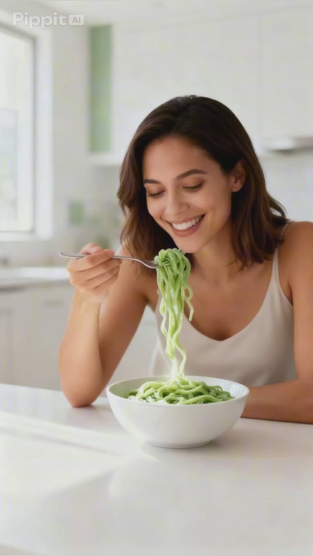 Miracle Noodle Spinach Angel Hair Pasta Shirataki Noodles Keto Vegan Gluten-Free Paleo Low Calorie Low Carb Soy Free Non-GMO Konjac 7 oz