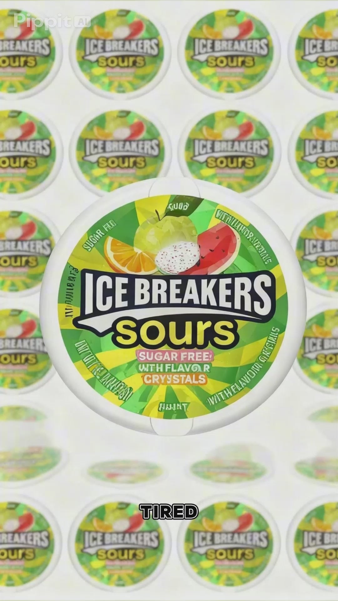Ice Breakers Sours Green Apple Tangerine Watermelon Flavors Sugar-Free Mints 1.5-oz Canisters