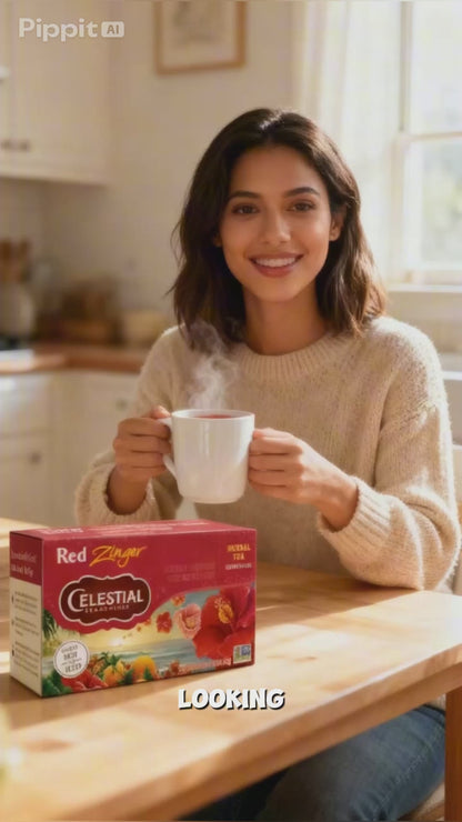 Celestial Seasonings Red Zinger Herbal Tea Hibiscus Caffeine Free 20 Tea Bags (Pack of 6)