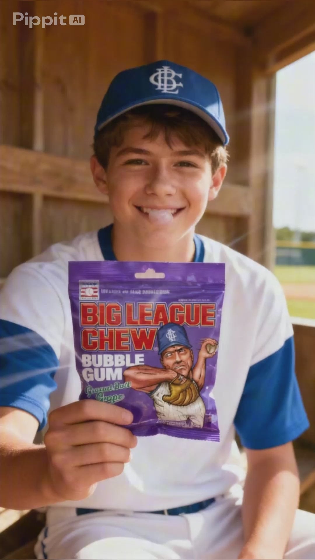Big League Chew Ground Ball Grape Chewing Gum Bags 2.12 oz