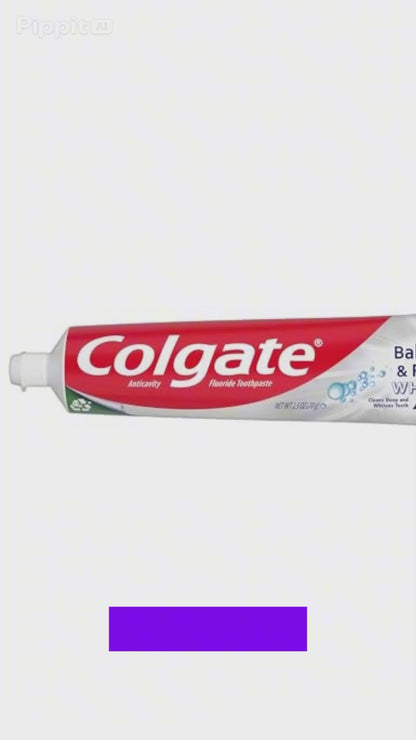 Colgate Baking Soda and Peroxide Toothpaste, Whitening Baking Soda Toothpaste, Brisk Mint Flavor, Whitens Teeth, Fights Cavities and Removes Surface Stains for Whiter Teeth, 2.5 Oz Tube, (Pack of 6)