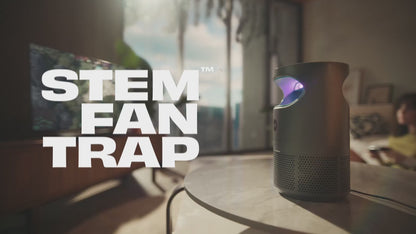 STEM Flying Insect Fan Trap for Indoor Bug Control, Attracts Mosquitoes, Fruit Flies, and House Flies, Plug-in Fan with UV Light, Starter Kit Includes 1 Device and 5 Glue Traps
