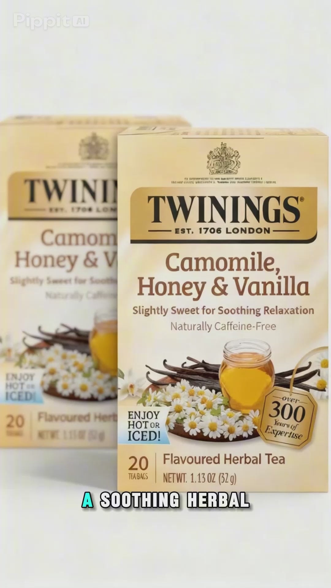 Twinings Camomile, Honey & Vanilla Herbal Tea - Naturally Caffeine-Free Camomile Tea Bags Individually Wrapped, 20 Count Ea (Pack of 2)