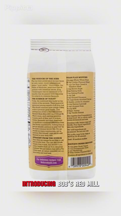 Bob's Red Mill Golden Flaxseed Meal, Organic, Gluten Free, Whole Ground, 16 Ounce