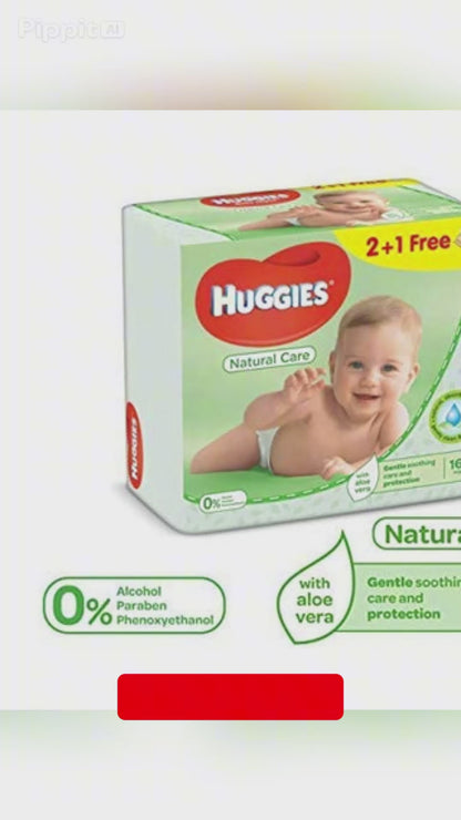 Huggies Natural Care Baby Wipes with Aloe Vera 56 Count (Pack of 12) Total 672 Wipes