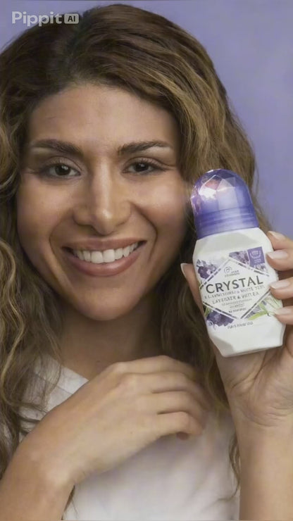 Crystal Essence Mineral Deodorant Roll-On Lavender & White Tea 2.25 oz