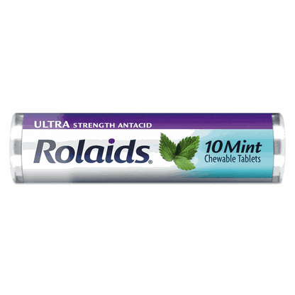 Rolaids Ultra Strength Antacid Chewable Tablets Mint 10 Tablets per Roll